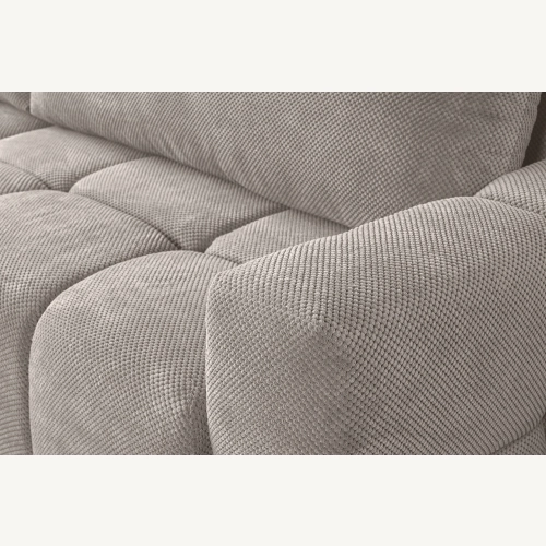 Fumo Komfortowa sofa narożna pikowana Tkanina Onega 14